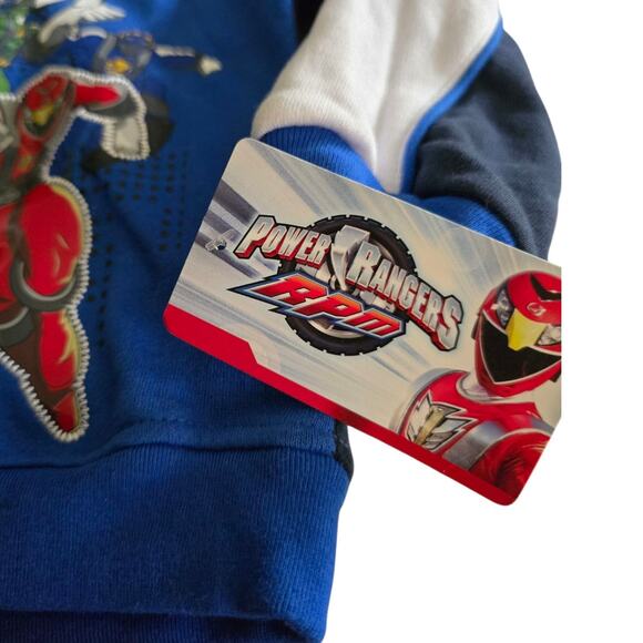 Vintage Power Rangers RPM Zip Up Hoodie Sweater SZ 4T Revved Up Rangers MMPR NOS - Picture 2 of 6